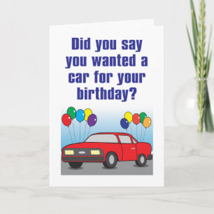 New Car Humourous Birthday Card