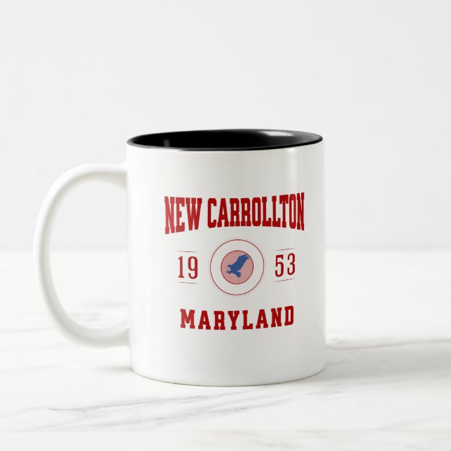 New Carrollton Maryland College University Style Two-Tone Coffee Mug (Left)