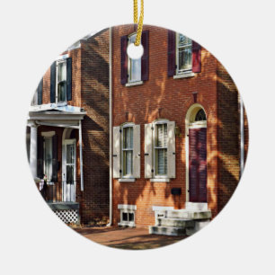 New Castle DE - Row of Townhouses Ceramic Ornament