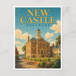 New Castle Delaware Court House GeoSaga Postcard