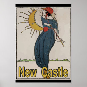 new Castle Vintage Style Poster