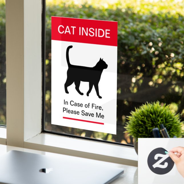 NEW! Cat Inside In case of Fire -Protect your Pets (Office)