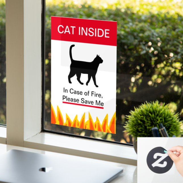 NEW! Cat Inside In case of Fire -Protect your Pets (Office)