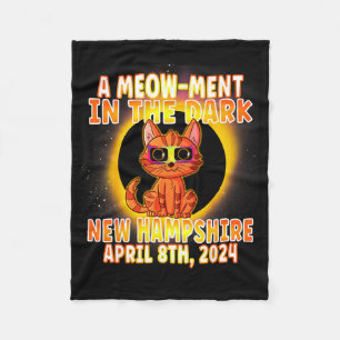 New Cat Total Solar Eclipse Pun Fleece Blanket