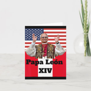 New Catholic Pe Leo Xiv Papa León Peru U.s.a. Conn Card