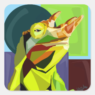New Cham On The Block—Jackson’s Chameleon Square Sticker
