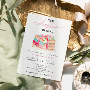 New Chapter Baby Shower Book Watercolor Storybook Invitation