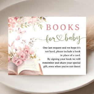 New Chapter Baby Shower Girl Floral Pink Enclosure Card
