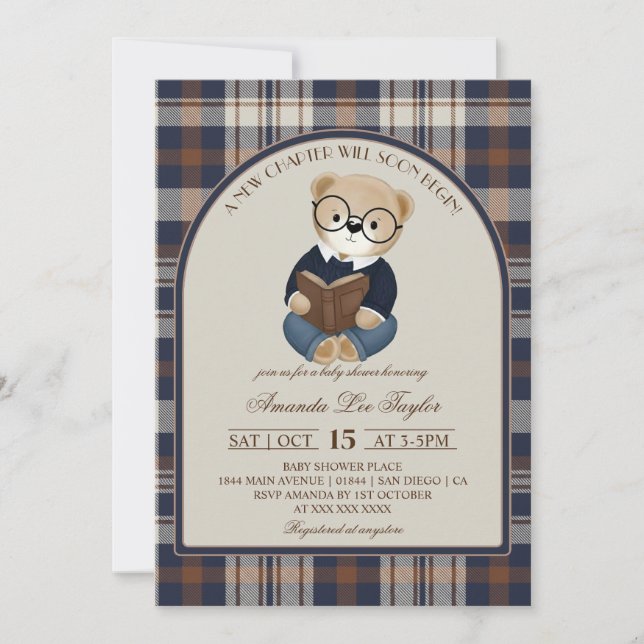 New Chapter Bear Baby Shower  Invitation (Front)