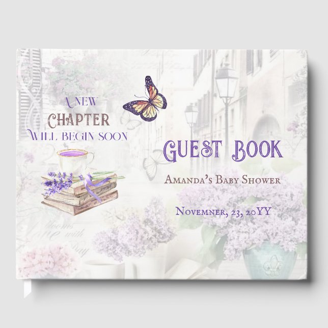 New Chapter Begin Brunch Guest Book Baby Shower (Front)