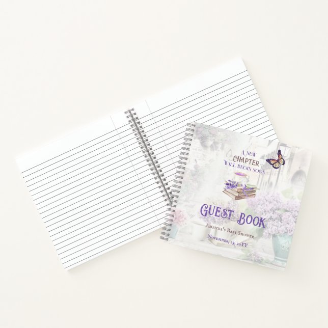 New Chapter Begin Paris Guest Book Baby Shower (Inside)