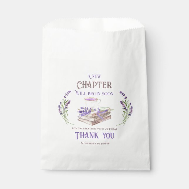 New Chapter Begin Soon Lavender Books Baby Shower Favour Bag (Front)