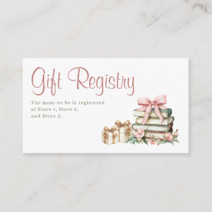 New Chapter Begins Baby Shower Gift Registry Enclosure Card