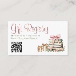 New Chapter Begins Baby Shower Gift Registry Enclosure Card