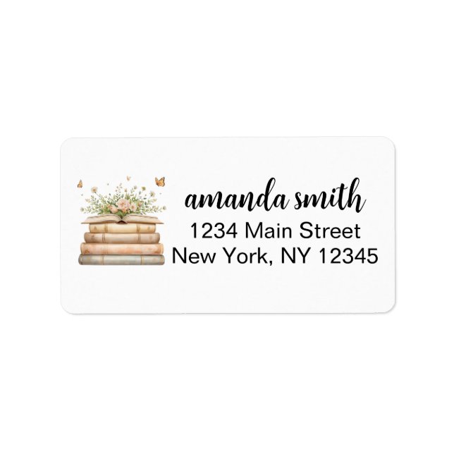 New Chapter Begins Baby Shower Return Address Label (Front)