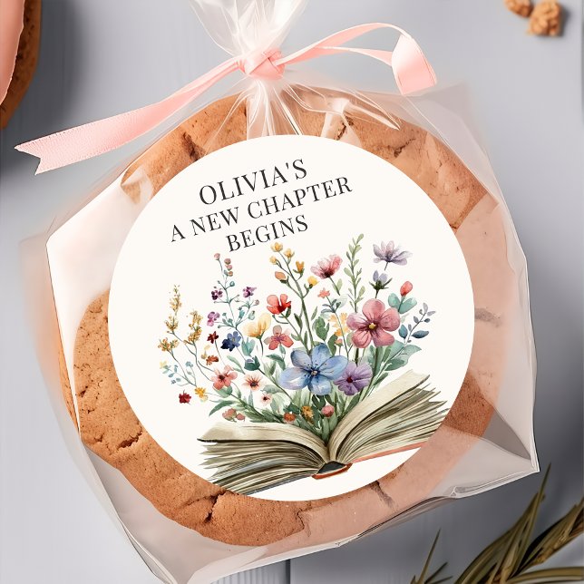 New Chapter Begins Book Baby Shower Sticker (Creator Uploaded)