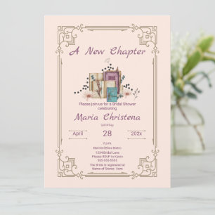 New Chapter Begins Bridal Shower Floral Beginnings Invitation