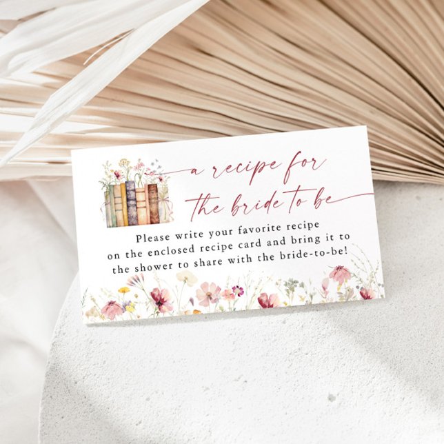 New Chapter Begins Bridal Shower Recipe Request Enclosure Card (Creator Uploaded)