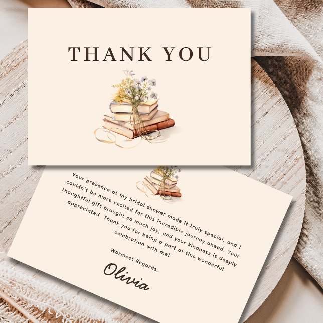 New Chapter Begins Bridal Shower Thank You Card (Creator Uploaded)