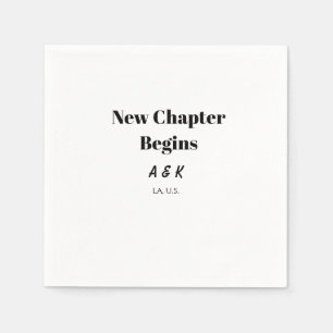 NEW CHAPTER BEGINS couple name wedding PLACE SIMPL Napkin
