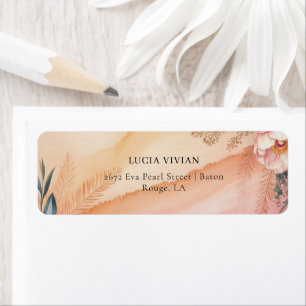 New Chapter Begins Floral Books Baby Shower Return Address Label