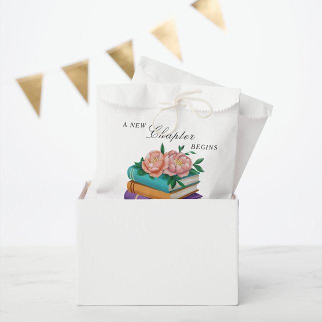 New Chapter Begins Floral Bridal Shower Favour Bag (Party)