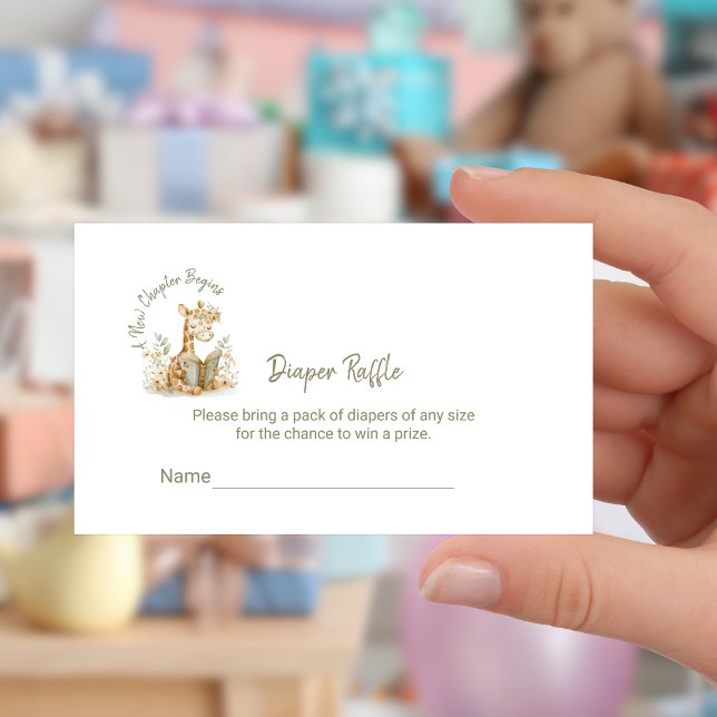 New Chapter Begins Giraffe Diaper Raffle Ticket  Enclosure Card (Creator Uploaded)