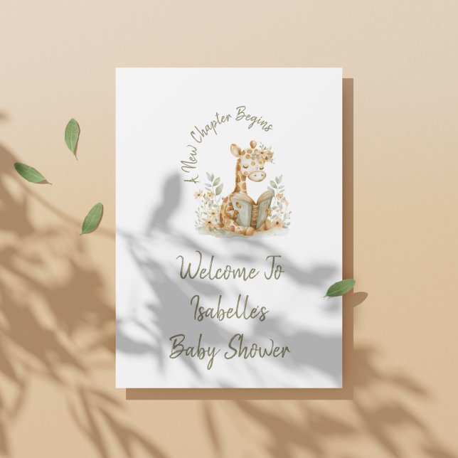 New Chapter Begins Giraffe Storybook Baby Welcome  Poster (Creator Uploaded)