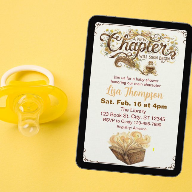 New Chapter Begins Soon, Golden Book Baby Shower Invitation (Creator Uploaded)