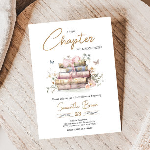New Chapter Begins Storybook Baby Shower Invitation
