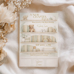 New Chapter Begins Storybook Neutral Baby Shower Invitation