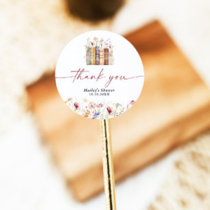 New Chapter Begins Wildflower Bridal Shower Classic Round Sticker