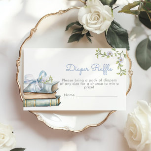 New Chapter Blue Bow Diaper raffle ticket Enclosure Card