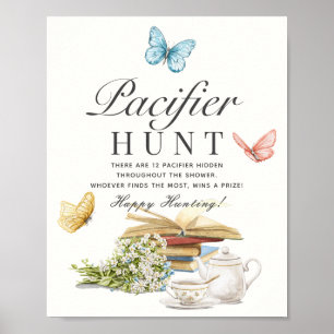 New Chapter Book Baby Shower Game Pacifier Hunt Poster