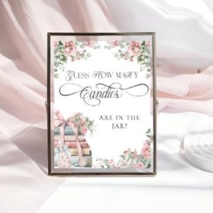 New Chapter Book Girl Baby Shower How Many Candies Poster