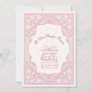 New Chapter Book Girl Baby Shower Invitation