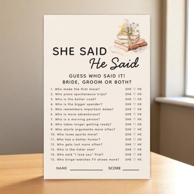 New Chapter Book He Said She Said Bridal Game (Creator Uploaded)