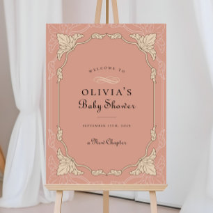 New Chapter Book Library Baby Shower Welcome Sign