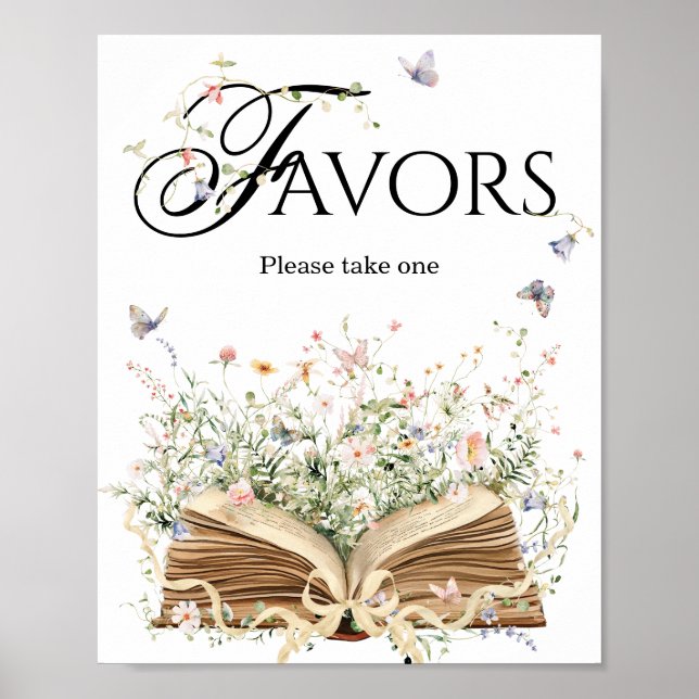 New Chapter Book Theme bridal shower Favors Poster (Front)