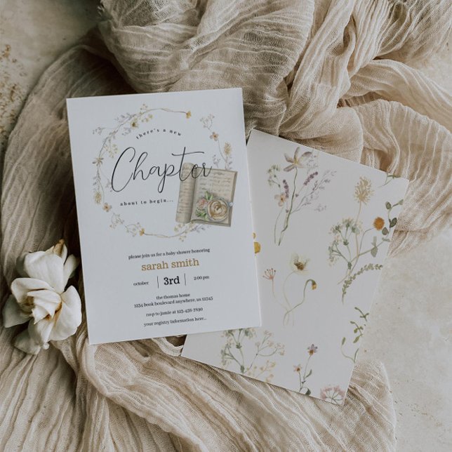 New Chapter Book Themed Gender Neutral Baby Shower Invitation (Creator Uploaded)