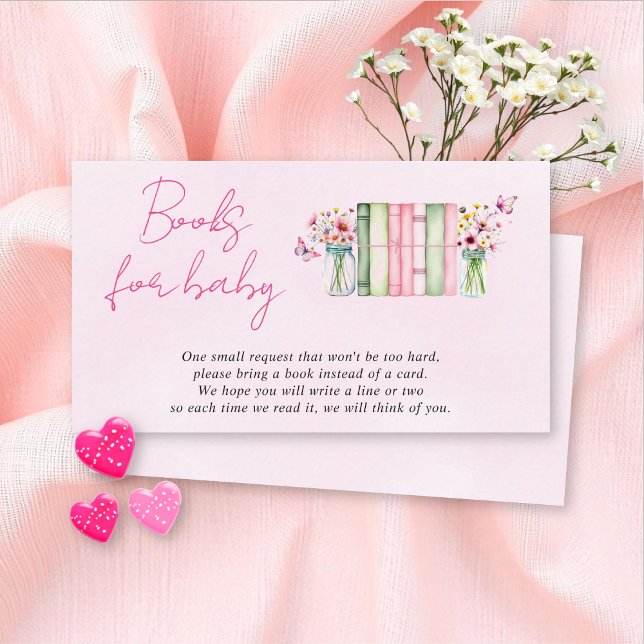 New Chapter Books for baby girl shower pink Enclosure Card (Creator Uploaded)