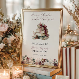 New Chapter Books Winter Bridal Shower Welcome Poster