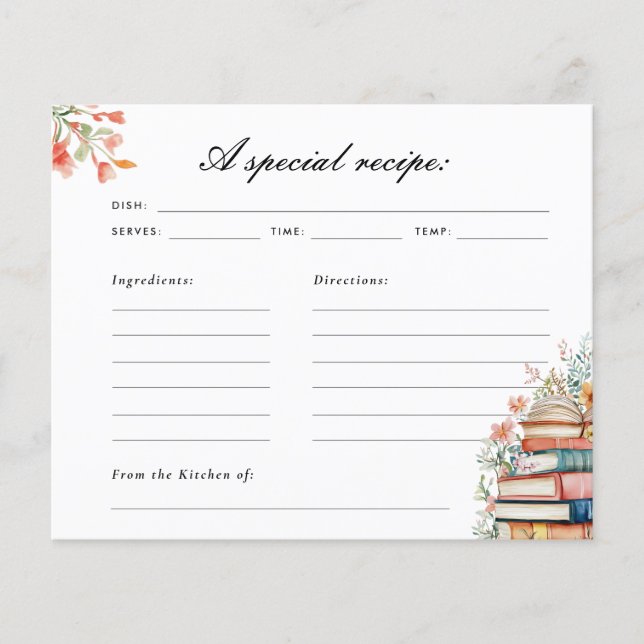 New Chapter Bridal Shower Recipe Card (Front)