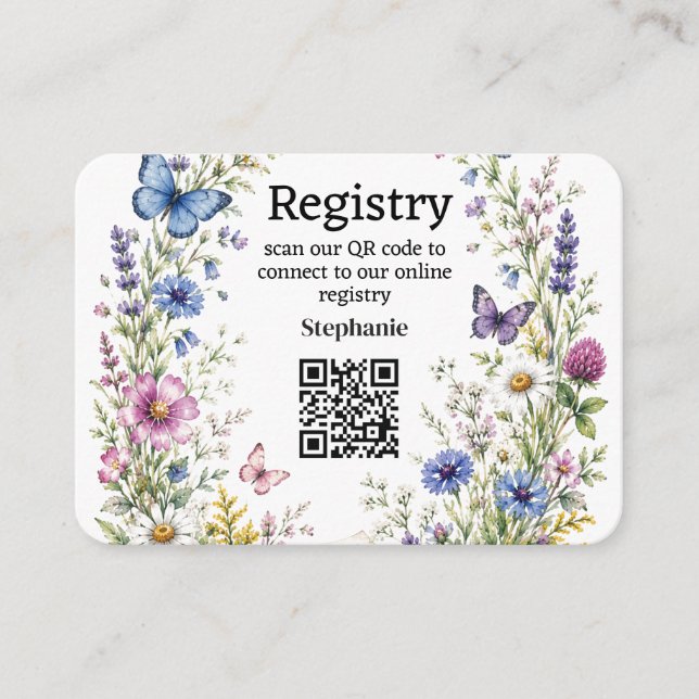 New Chapter Bridal shower Registry Enclosure  Card (Front)