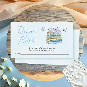 New Chapter Diaper Raffle boy shower blue Enclosure Card