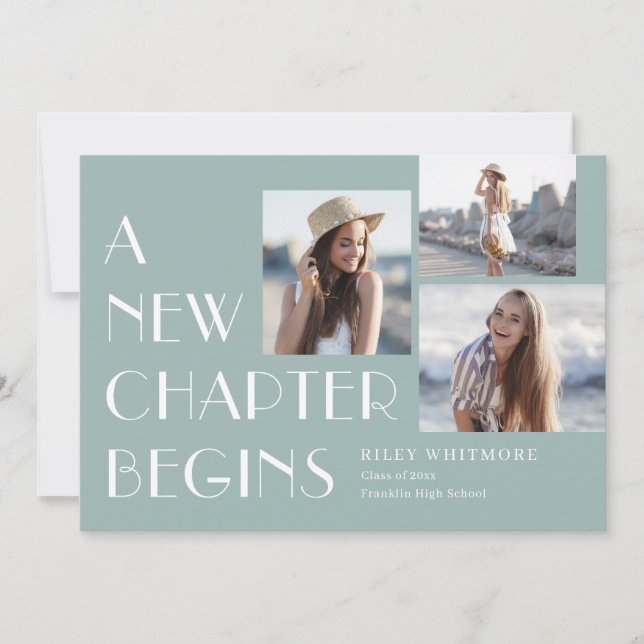 New Chapter Editable Colour Graduation Invitation (Front)