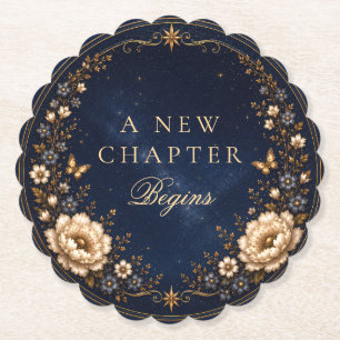 New Chapter Fantasy Book Story Bridal Shower Paper Coaster