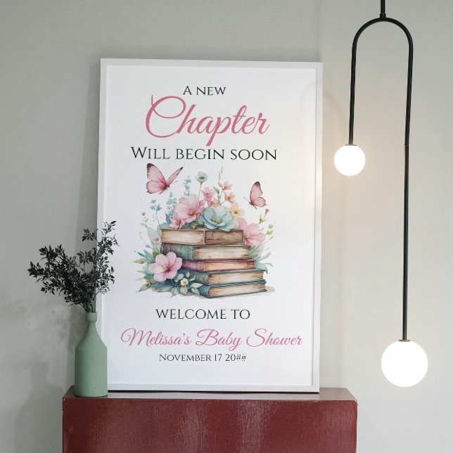 New Chapter Girl Storybook Baby Shower Welcome Poster (Creator Uploaded)