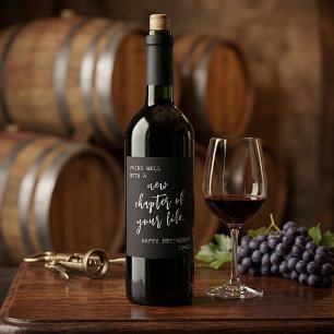 New Chapter Happy Retirement Custom Gift Wine Label