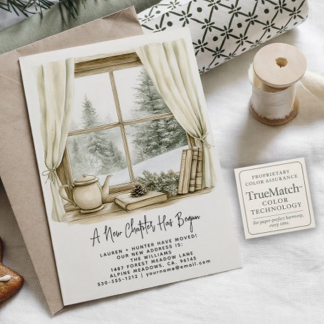 New Chapter Has Begun Winter Watercolor Holiday Announcement Postcard (Creator Uploaded)